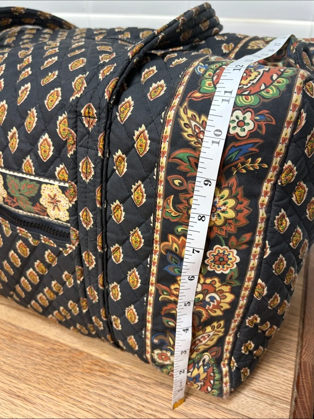 MaggiB Black XL Quilted Travel Duffel Bag with Matching Cosmetic Case